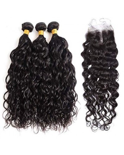 Dope Water Wave Hair Bundles with 4x4 closure