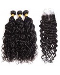 Dope Water Wave Hair Bundles with 4x4 closure