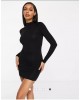 Dope Long Sleeve Sexy Back Mini Dress