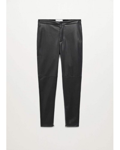 Slim-fit faux leather trousers