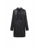 Faux-leather shirt dress