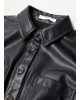 Faux-leather shirt dress