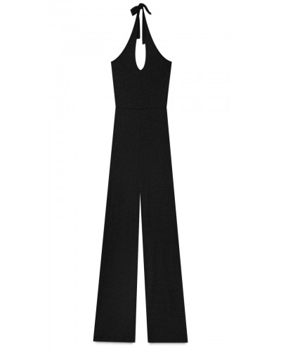 Jumpsuit with a tie around the neck
