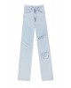 Straight fit jeans with asymmetric waistband