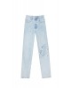 Ripped boyfriend-style jeans