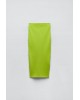 RIBBED MIDI SKIRT  LIME