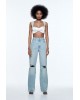 WIDE-LEG RIPPED JEANS
