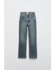 HIGH-RISE STOVE PIPE JEANS  BLUE