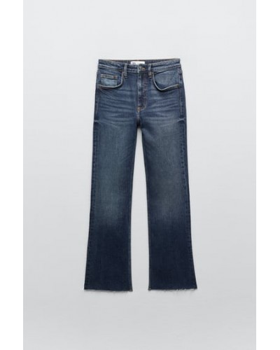 FLARED MID-RISE CROPPED TRF JEANS