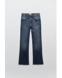 FLARED MID-RISE CROPPED TRF JEANS